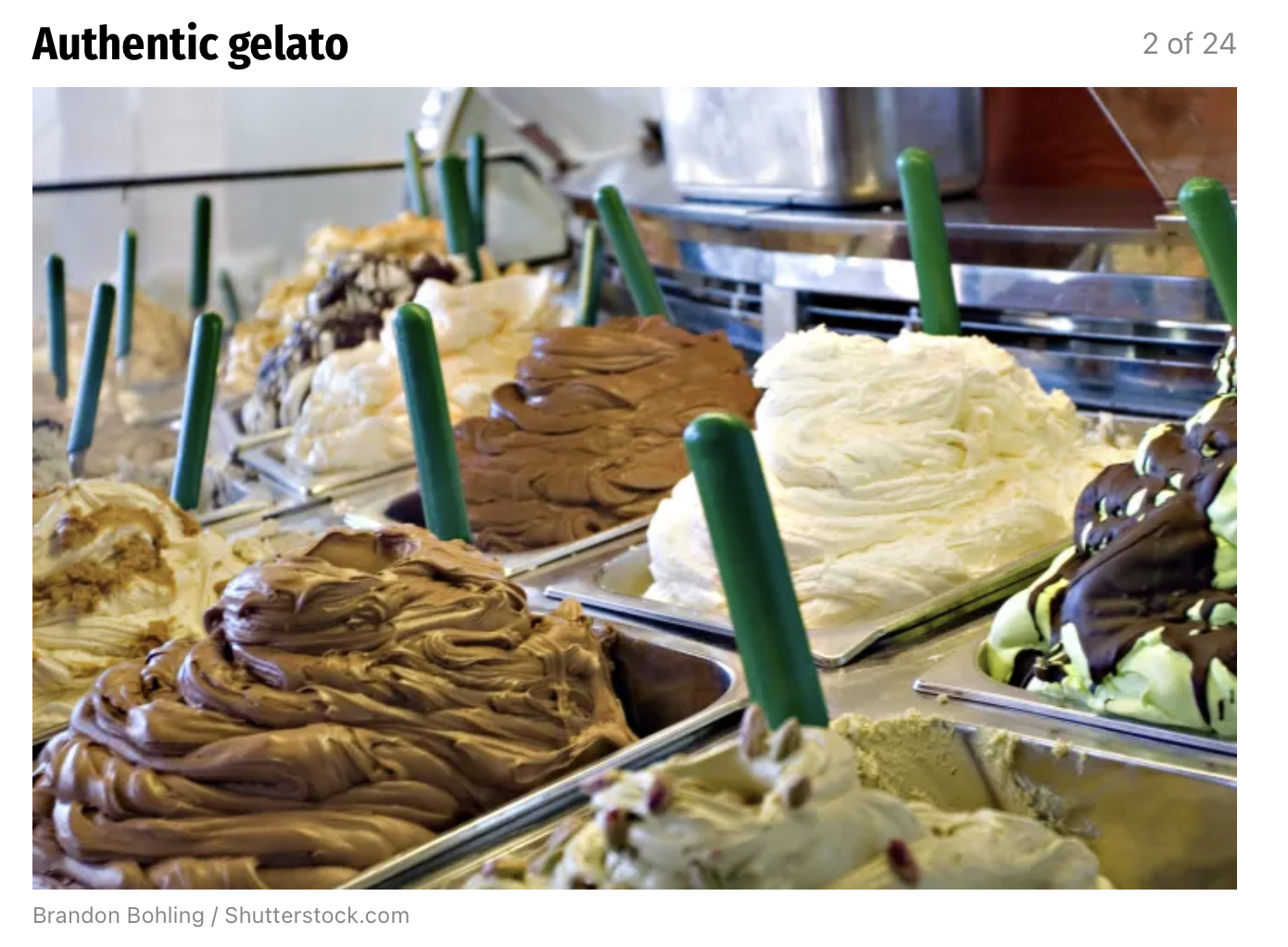 photo of various tubs of gelato